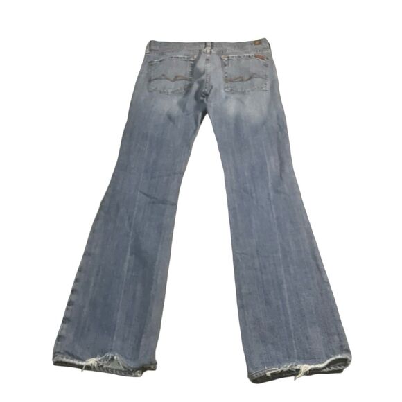 7 For All Mankind Jeans Women's Size 28 Medium Wash Distressed Bootcut 7FAMK - Picture 3 of 13